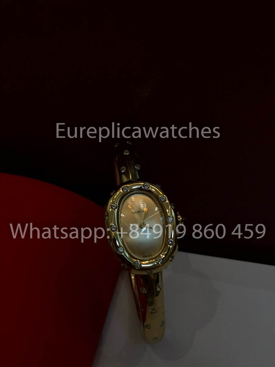 Cartier Lady Baignoire Bañera versión migliore 1:1 18k Real Oro y diamantes Moissanite