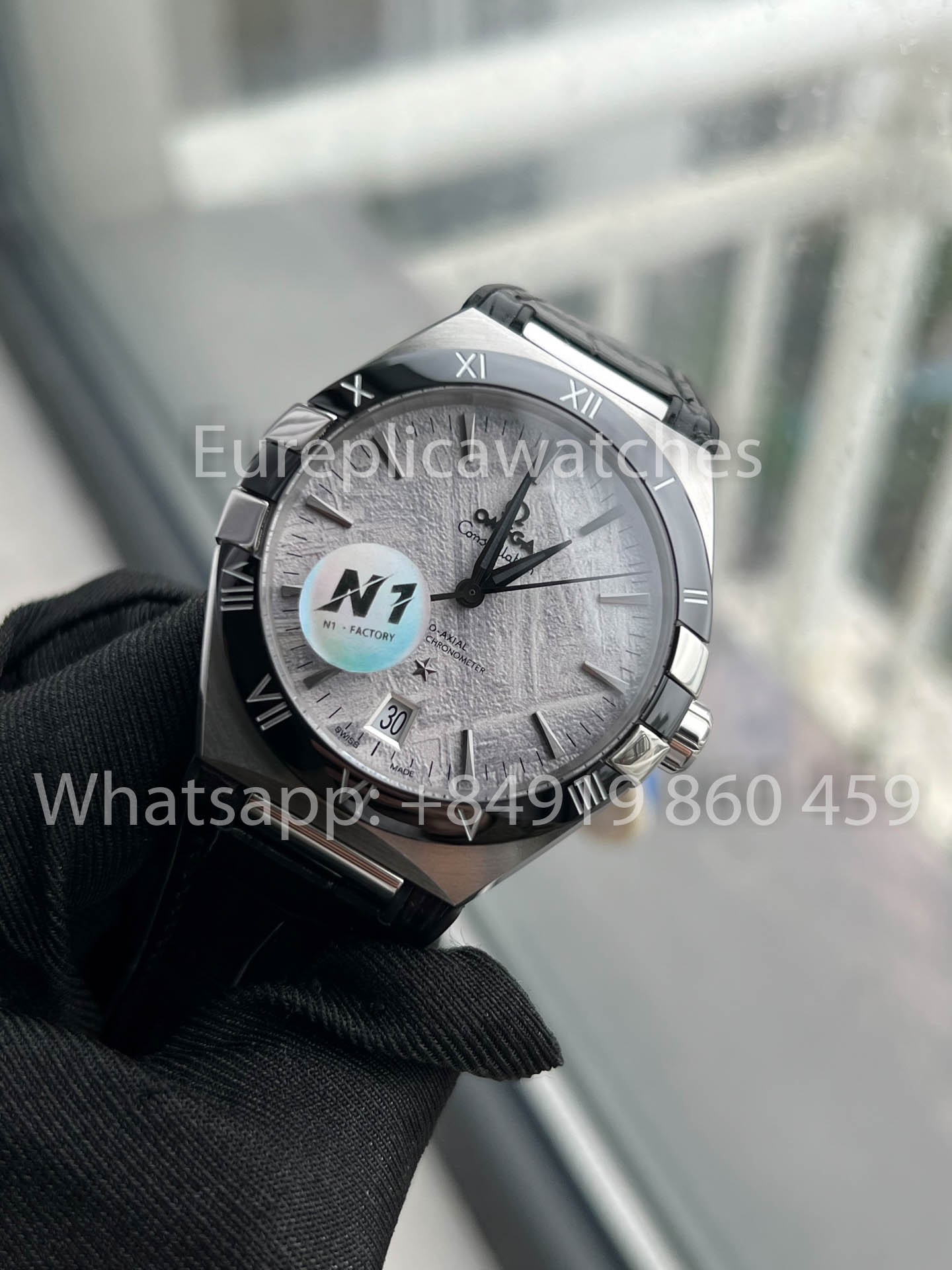 Omega Constellation Chronometer 131.30.41.21.99.001 Meteorite Dial 1:1 versão melhor N1 Fabbrica Couro cinturino