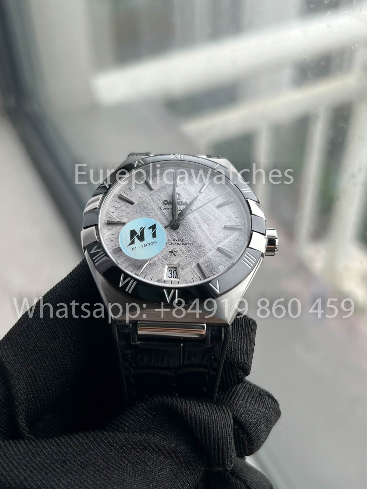 Omega Constellation Chronometer 131.30.41.21.99.001 Meteorite Dial 1:1 versão melhor N1 Fabbrica Couro cinturino