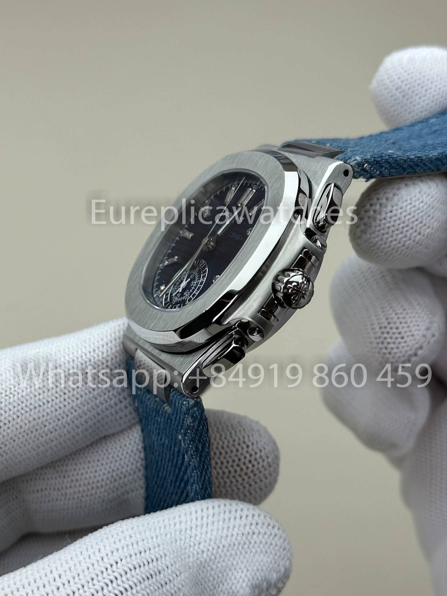 Patek Philippe Nautilus 5980/1G-001 versione migliore 1:1 3K Fabbrica V3 Upgraded Crystal indices quadrante Pelle cinturino