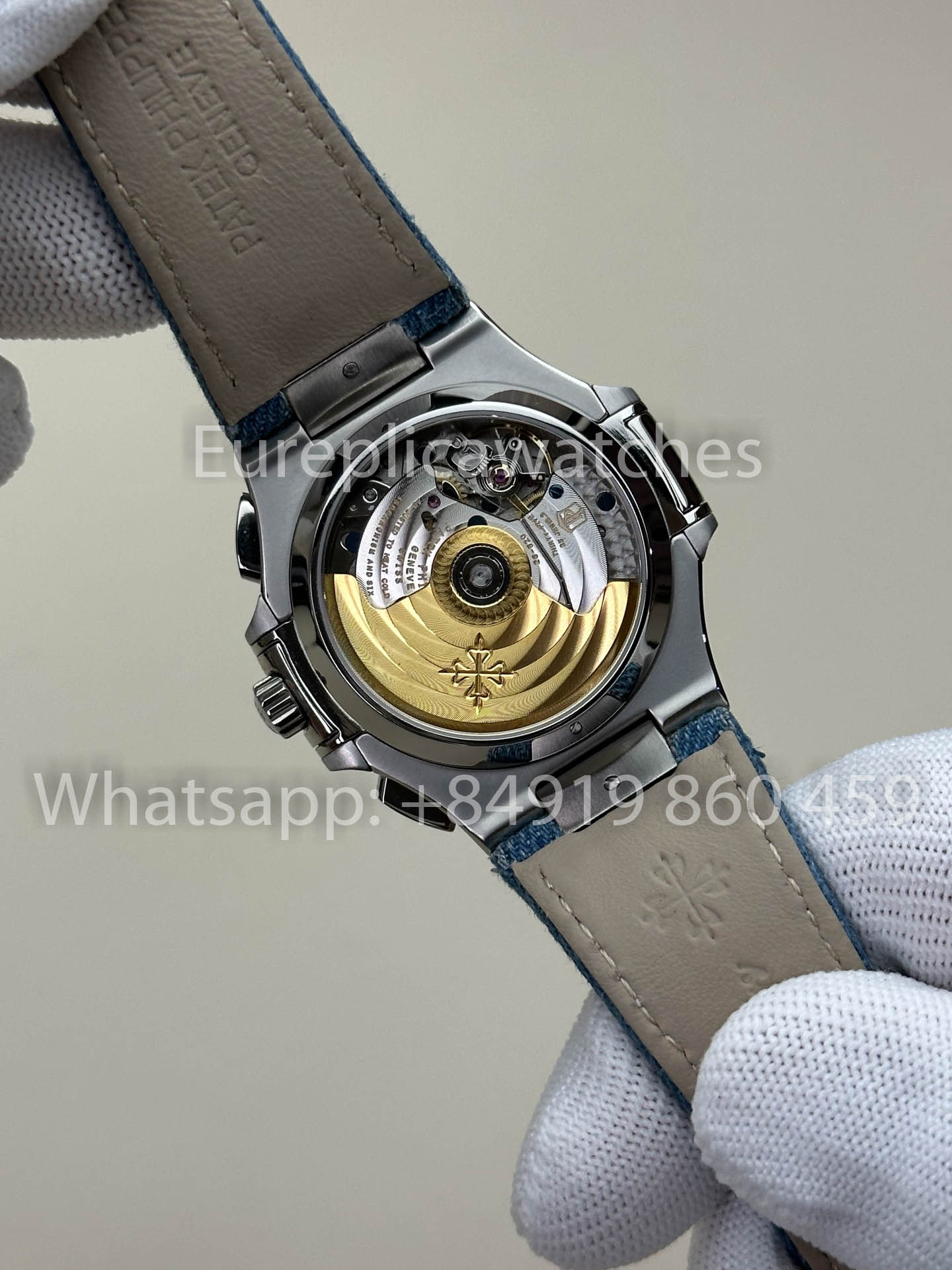 Patek Philippe Nautilus 5980/1G-001 versione migliore 1:1 3K Fabbrica V3 Upgraded Crystal indices quadrante Pelle cinturino