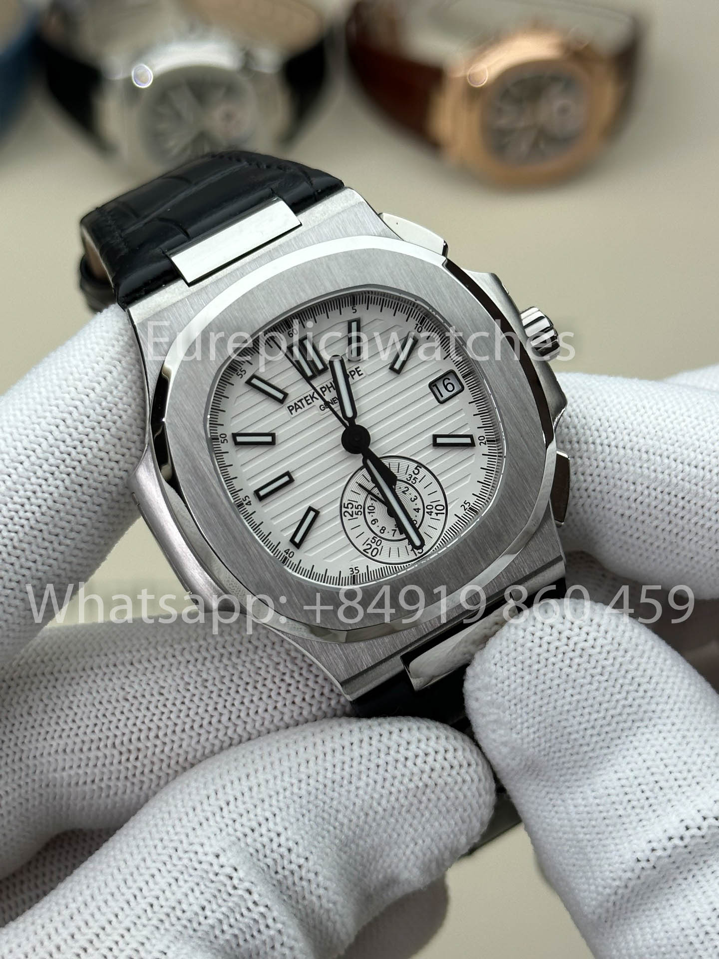 Patek Philippe Nautilus 5980/1A-019 versione migliore 1:1 3K Fabbrica V3 Upgraded Pelle cinturino