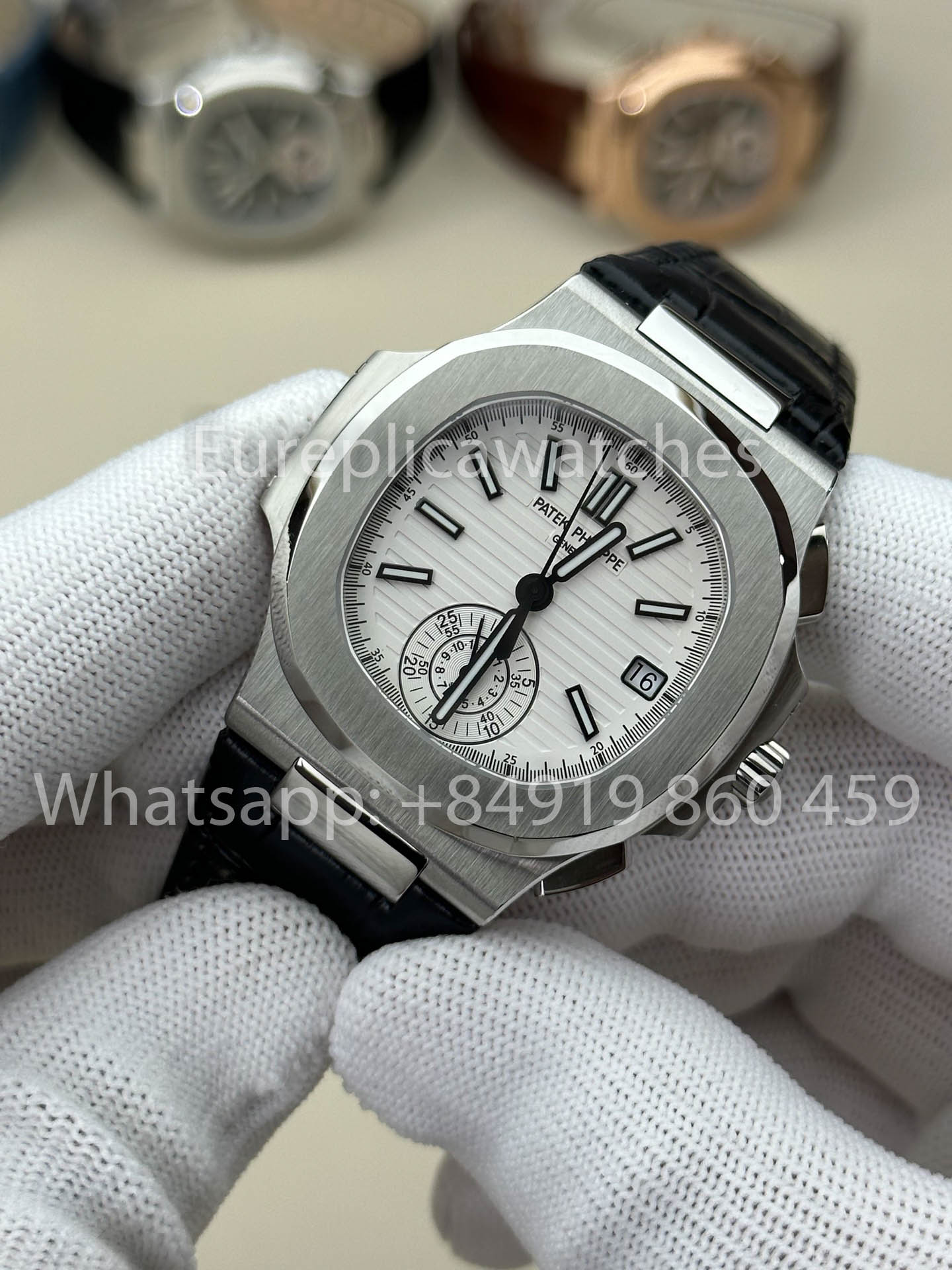 Patek Philippe Nautilus 5980/1A-019 versione migliore 1:1 3K Fabbrica V3 Upgraded Pelle cinturino