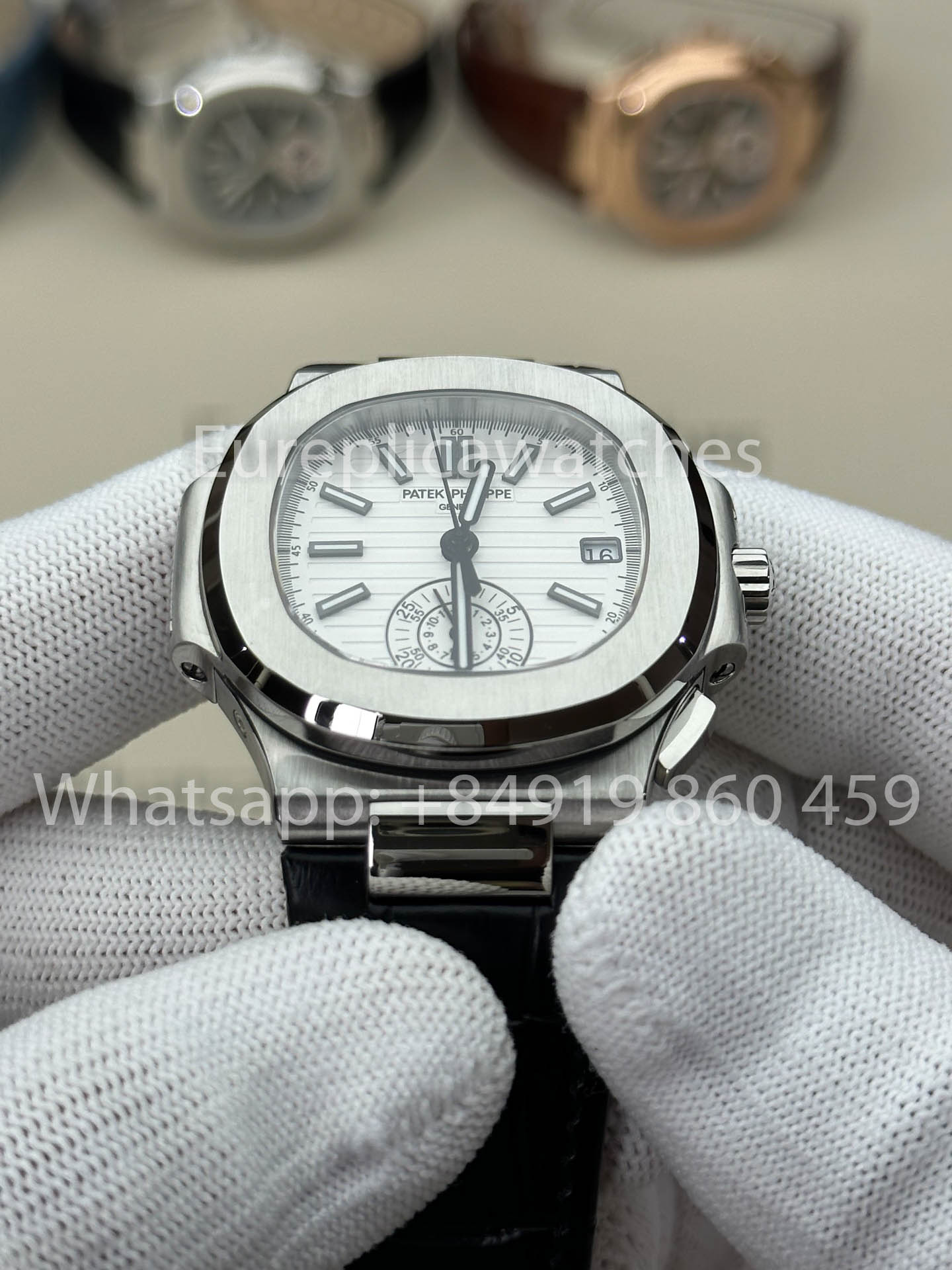 Patek Philippe Nautilus 5980/1A-019 versione migliore 1:1 3K Fabbrica V3 Upgraded Pelle cinturino