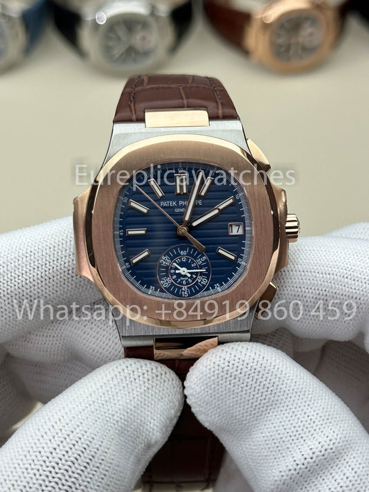 Patek Philippe Nautilus 5980/1AR-001 versione migliore 1:1 3K Fabbrica V3 Upgraded Pelle cinturino