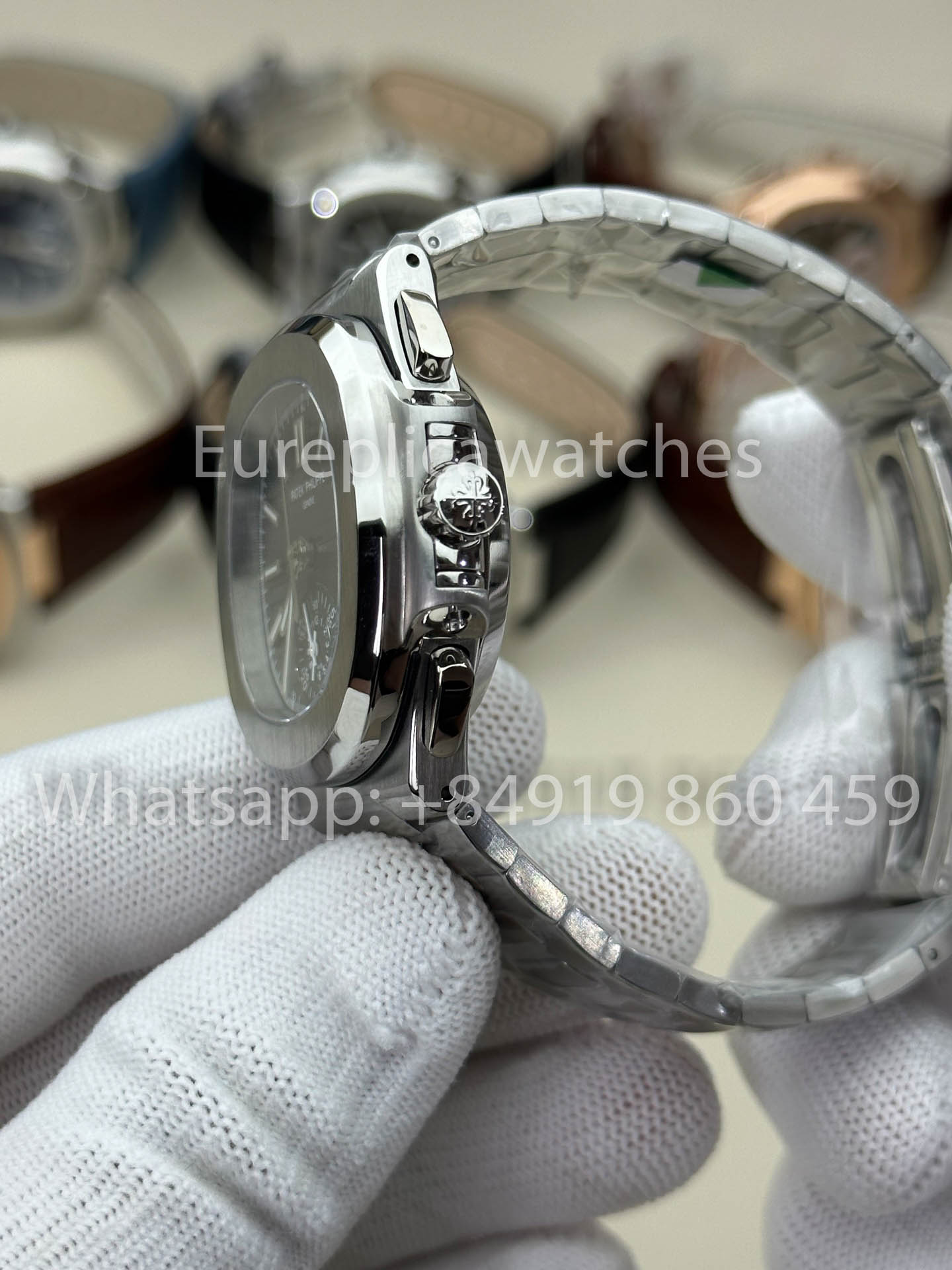 Patek Philippe Nautilus 5980/1G-001 versão melhor 1:1 3K Fabbrica V3 atualizado Edizione quadrante azul