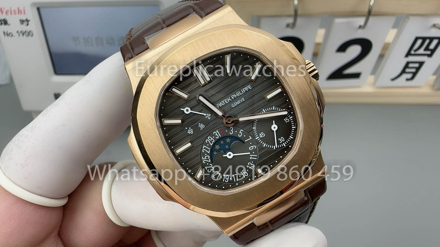 Patek Philippe Nautilus 5712/1R-001 versione migliore 1:1 PPF Fabbrica Brown Leather cinturino