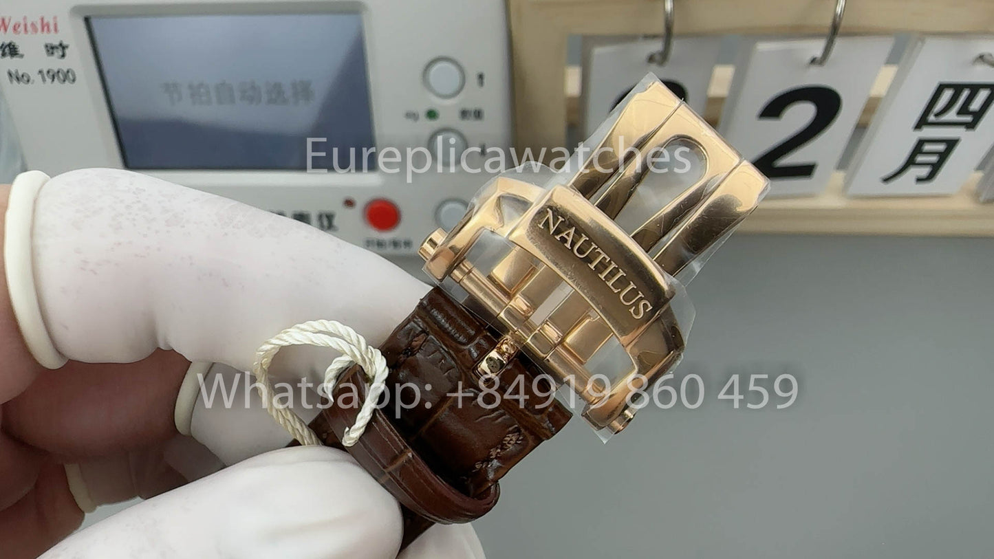 Patek Philippe Nautilus 5712/1R-001 versione migliore 1:1 PPF Fabbrica Brown Leather cinturino