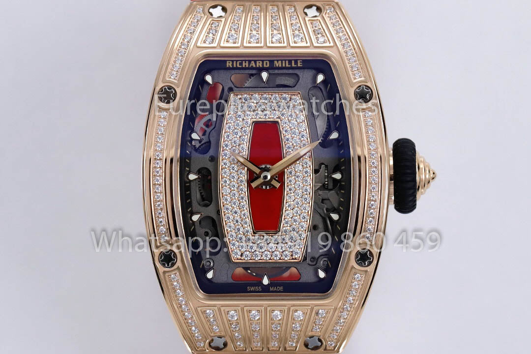 replica Richard Mille RM 07-01 Red cinturino Rose Gold 1:1 Super Clone ZF Fabbrica