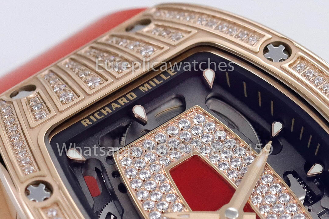 replica Richard Mille RM 07-01 Red cinturino Rose Gold 1:1 Super Clone ZF Fabbrica