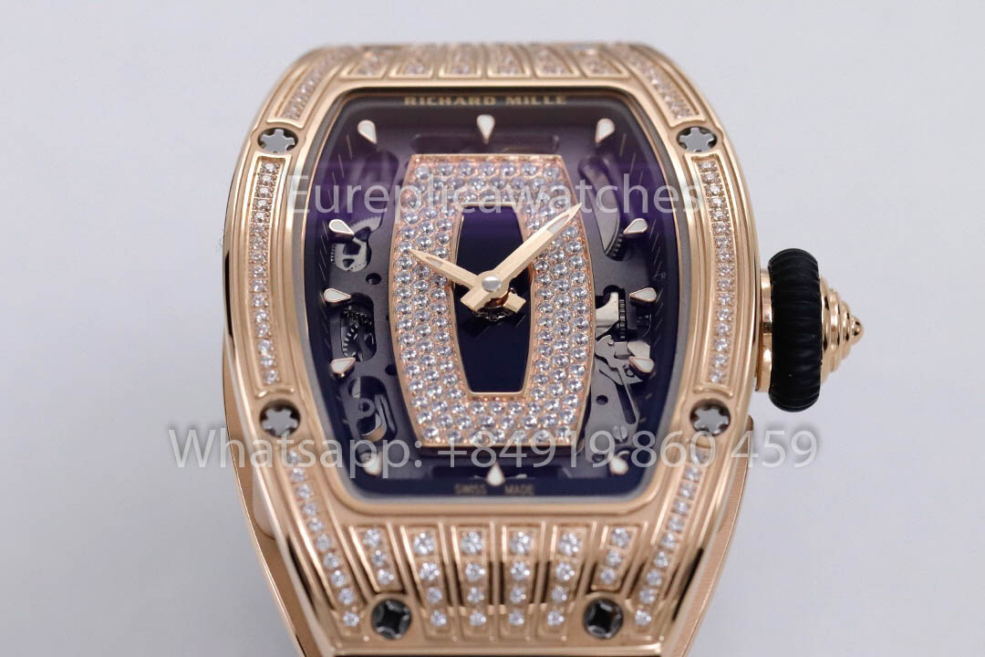 replica Richard Mille RM 07-01 Black cinturino Rose Gold 1:1 Super Clone ZF Fabbrica
