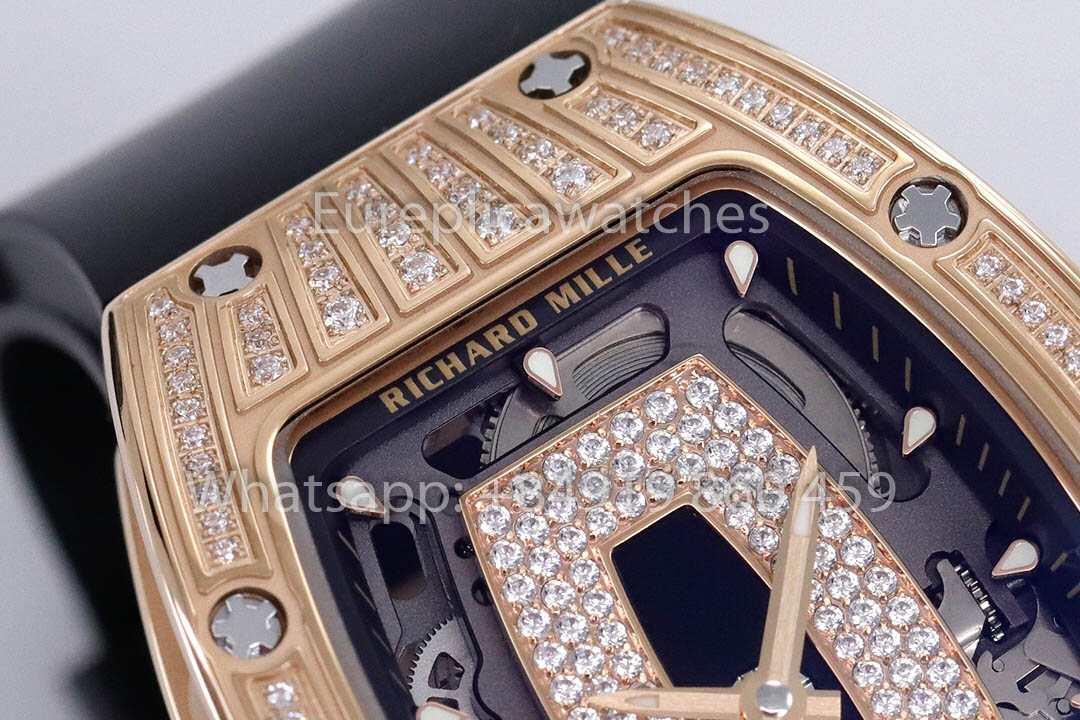 replica Richard Mille RM 07-01 Black cinturino Rose Gold 1:1 Super Clone ZF Fabbrica