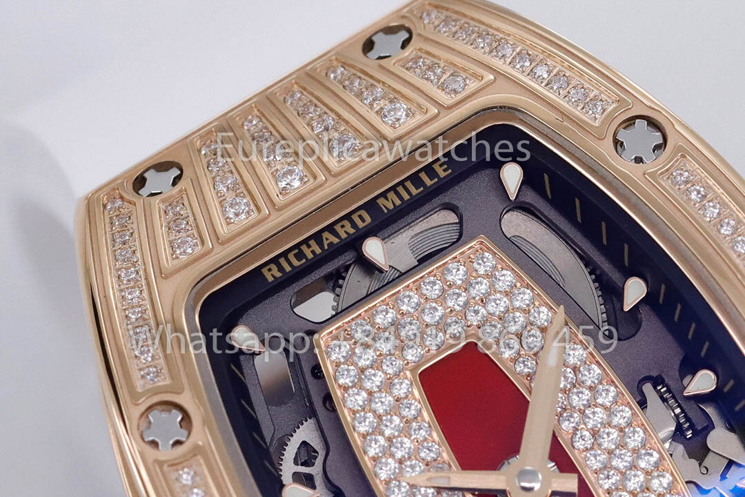 replica Richard Mille RM 07-01 White cinturino Rose Gold 1:1 Super Clone ZF Fabbrica