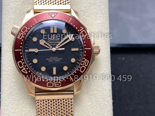 Omega Seamaster 220.50.43.22.02.001 Bronze Oro & Burgundy 1:1 Super Clone VS Fabbrica Ultra-Light