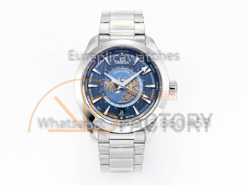 [Sale Off] Omega Seamaster Aqua Terra GMT Worldtimer 220.10.43.22.03.001 VS Fabbrica 1:1 Best Clone
