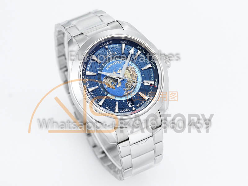 [Sale Off] Omega Seamaster Aqua Terra GMT Worldtimer 220.10.43.22.03.001 VS Fabbrica 1:1 Best Clone