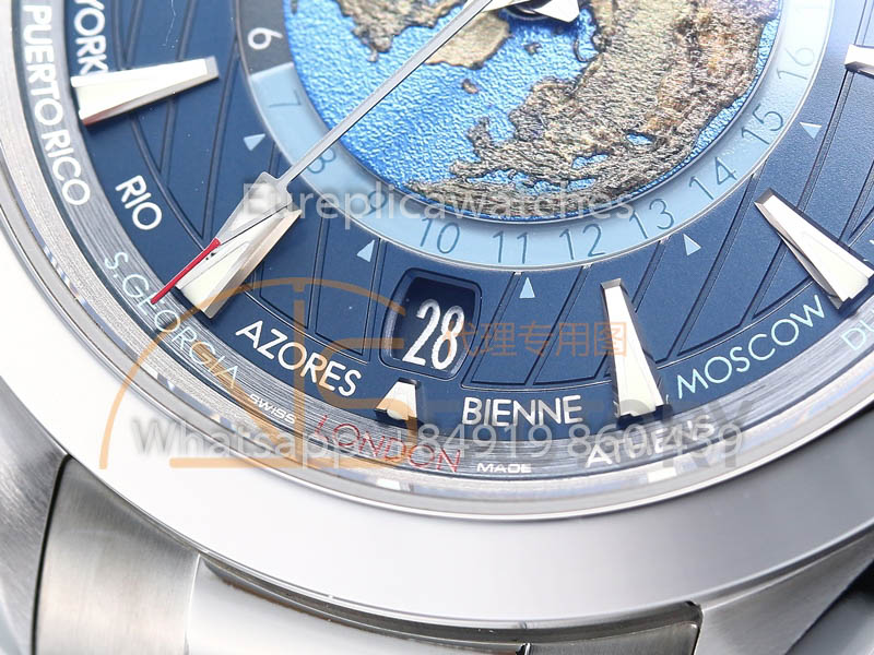 [Sale Off] Omega Seamaster Aqua Terra GMT Worldtimer 220.10.43.22.03.001 VS Fabbrica 1:1 Best Clone