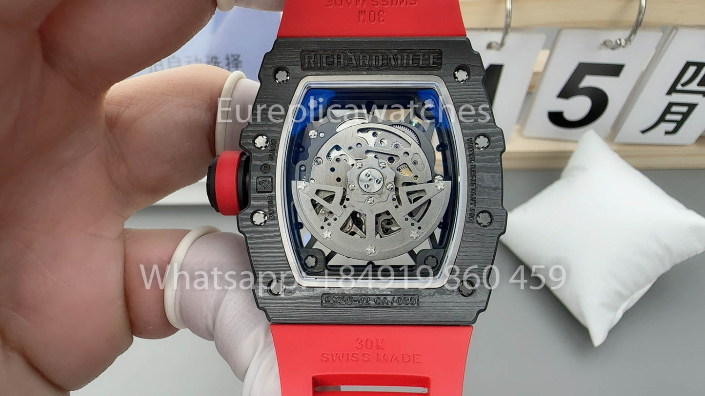 Richard Mille RM35-02 ZF 2025 Version 1:1 Best Clone Red cinturino NTPT carbon Case