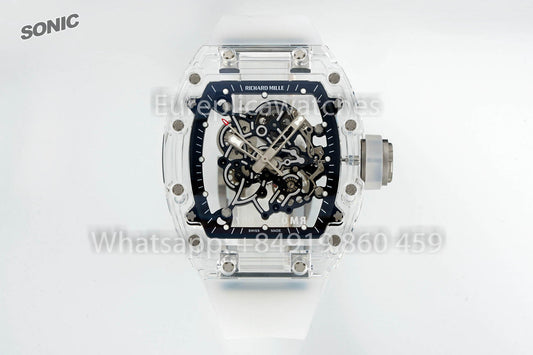 RICHARD MILLE RM055 AET REMOULD Transparent Black cinturino versione migliore 1:1 Sonic Fabbrica