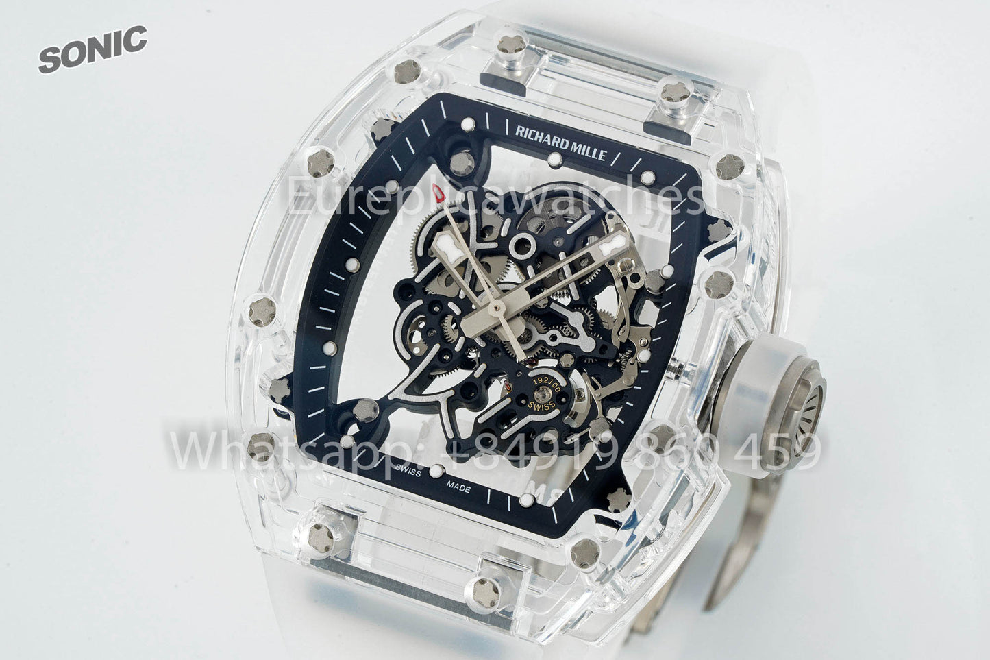 RICHARD MILLE RM055 AET REMOULD Transparent Black cinturino versione migliore 1:1 Sonic Fabbrica