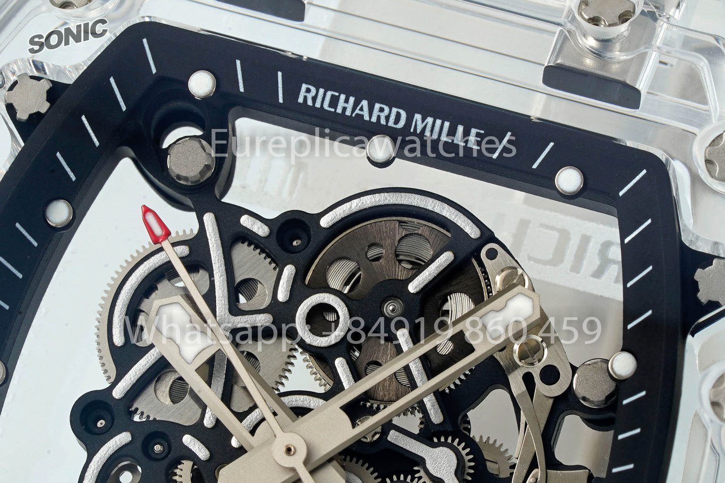 RICHARD MILLE RM055 AET REMOULD Transparent Black cinturino versione migliore 1:1 Sonic Fabbrica
