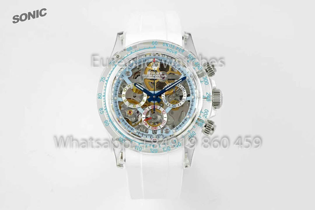 Rolex Ice Blue Skeleton Daytona versione migliore 1:1 Sonic Fabbrica Custom Edition