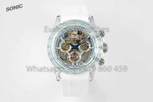 Rolex Ice Blue Skeleton Daytona versione migliore 1:1 Sonic Fabbrica Custom Edition