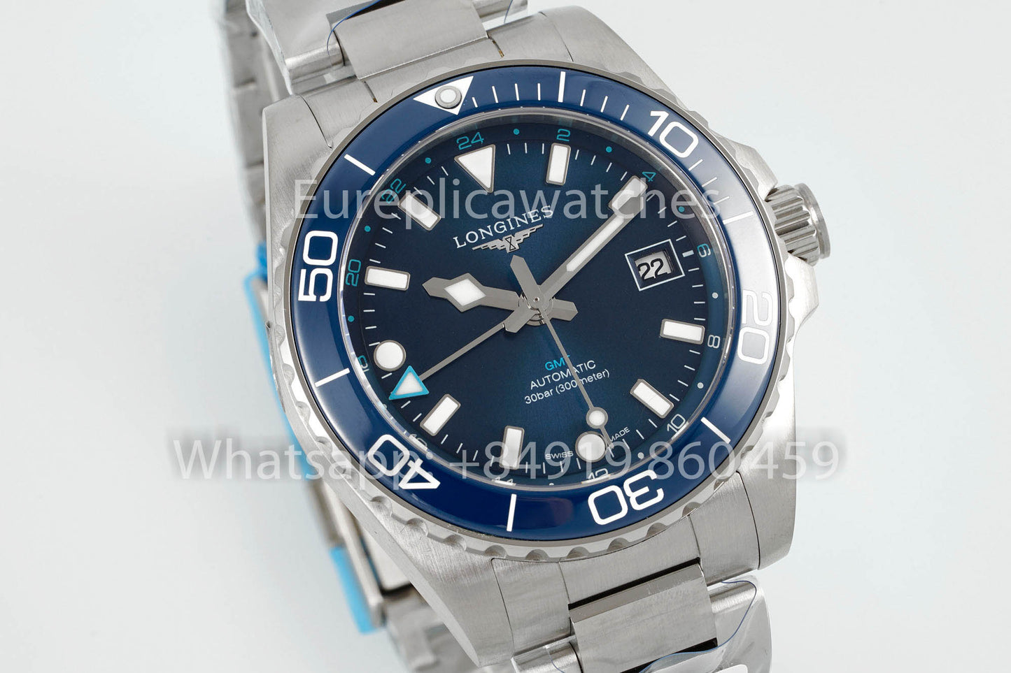 Longines HydroConquest GMT L3.790.4.96.6 cuadrante azul versión mayor 1:1 AF Fabbrica
