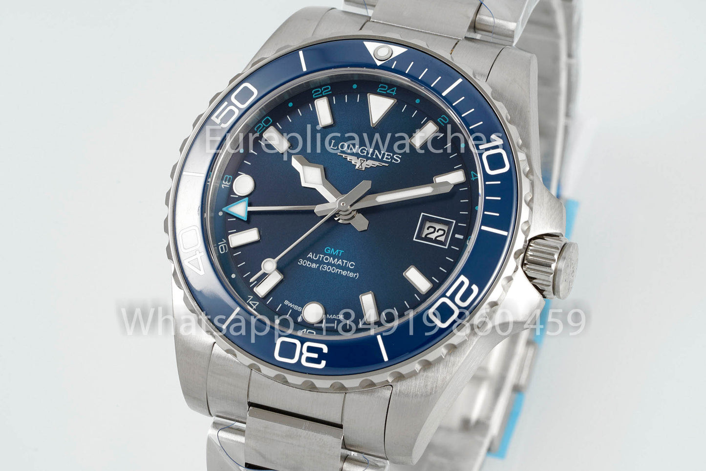 Longines HydroConquest GMT L3.790.4.96.6 cuadrante azul versión mayor 1:1 AF Fabbrica