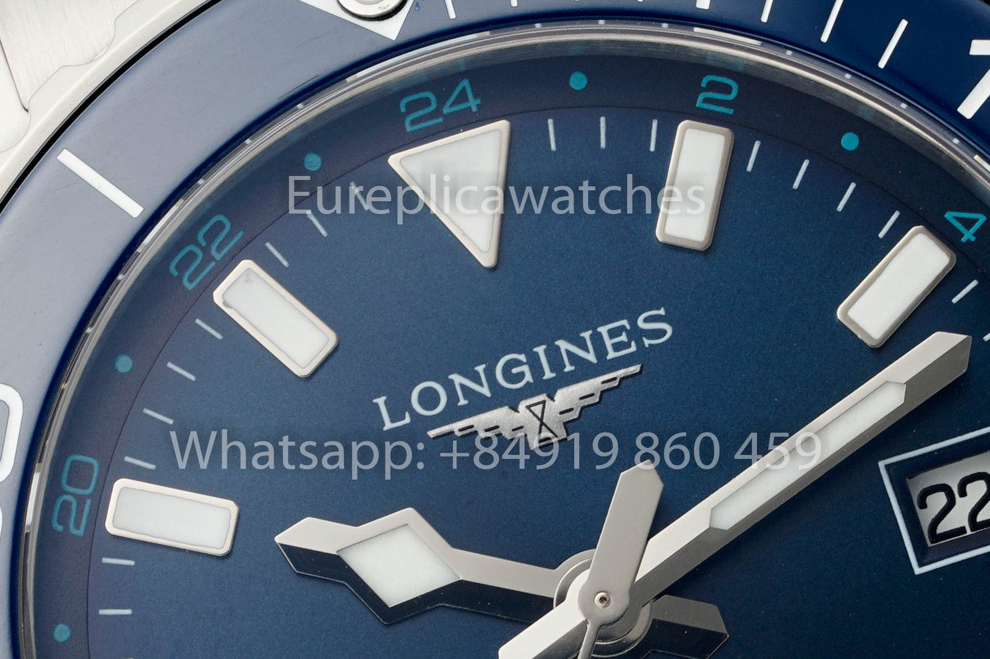 Longines HydroConquest GMT L3.790.4.96.6 cuadrante azul versión mayor 1:1 AF Fabbrica