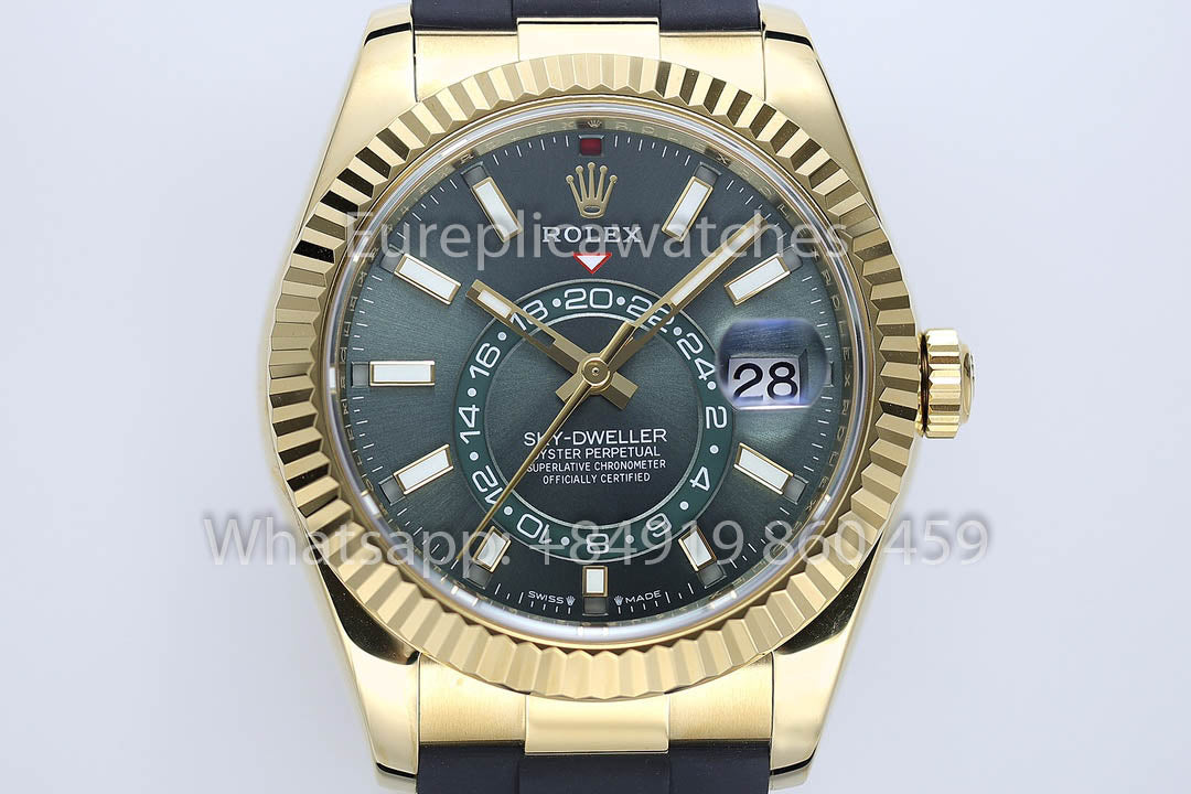 Rolex Oyster Perpetual Sky-Dweller Olive Green Dial versione migliore 1:1 ZF Fabbrica