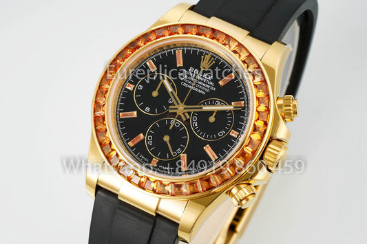 PPM Customized Modified Rolex Daytona Black  Dial versione migliore 1:1 Rubber cinturino