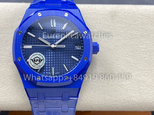 Audemars Piguet Royal Oak 15500ST quadrante blu versione migliore 1:1 Blu ceramica Cassa APS Fabbrica