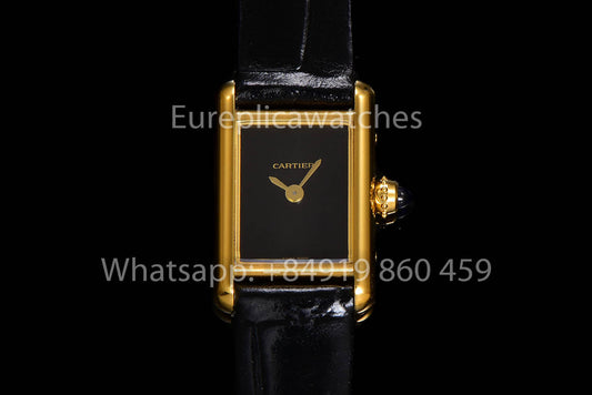 Cartier Tank TANK LOUIS CARTIER Mini  versione migliore 1:1 quadrante nero Yellow Oro