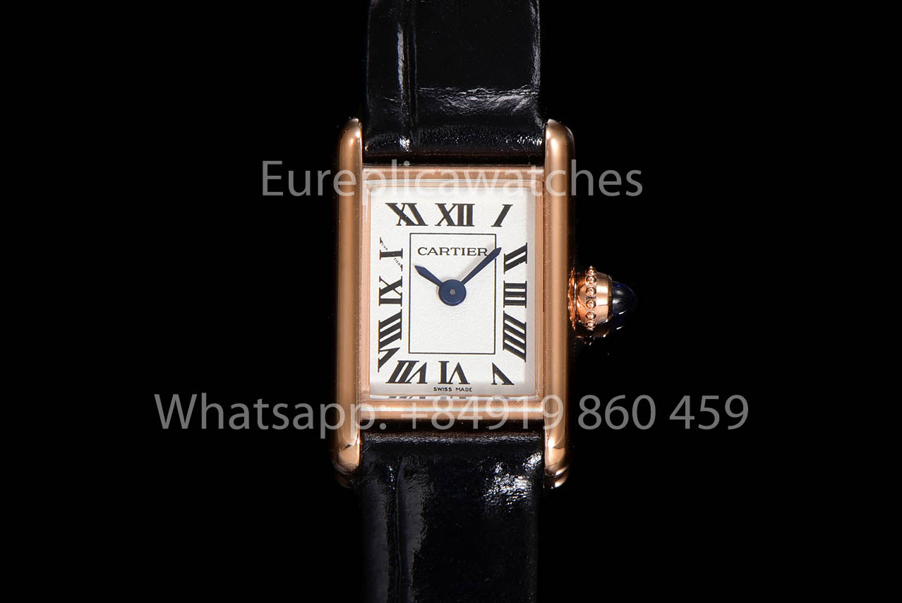 Cartier Tank TANK LOUIS CARTIER Mini  versione migliore 1:1 F1 Fabbrica quadrante bianco Rosa Oro