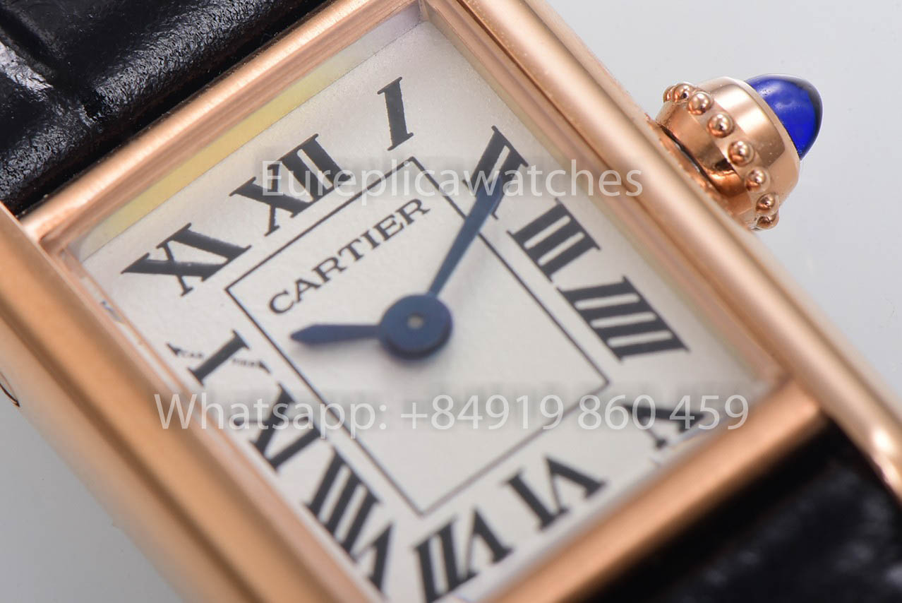 Cartier Tank TANK LOUIS CARTIER Mini  versione migliore 1:1 F1 Fabbrica quadrante bianco Rosa Oro
