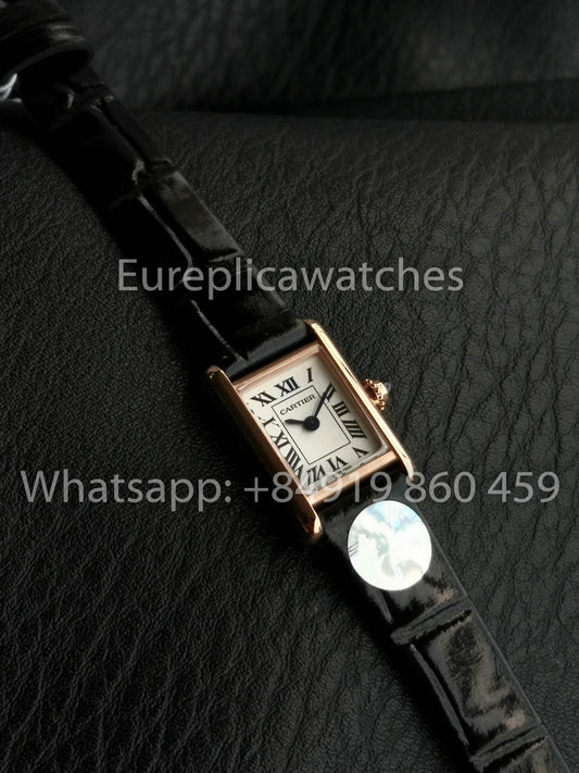 Cartier Tank TANK LOUIS CARTIER Mini  versione migliore 1:1 F1 Fabbrica quadrante bianco Rosa Oro