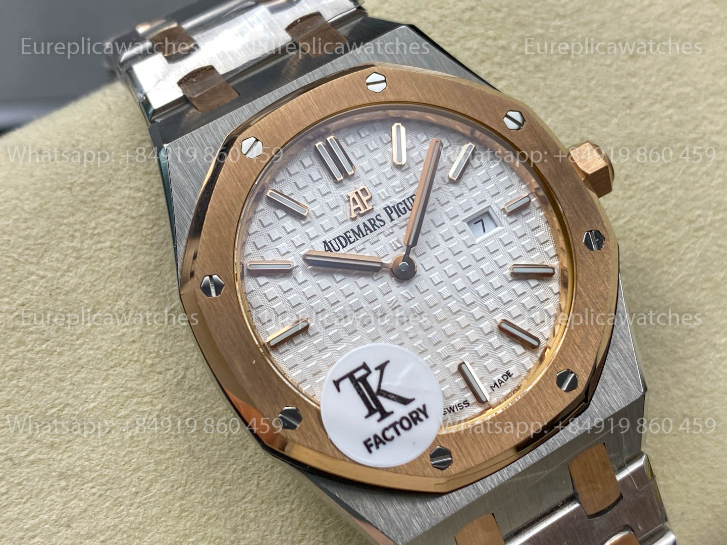 Audemars Piguet Royal Oak Quartz 33mm 67651 Rose gold White Dial TK Fabbrica versione migliore 1:1