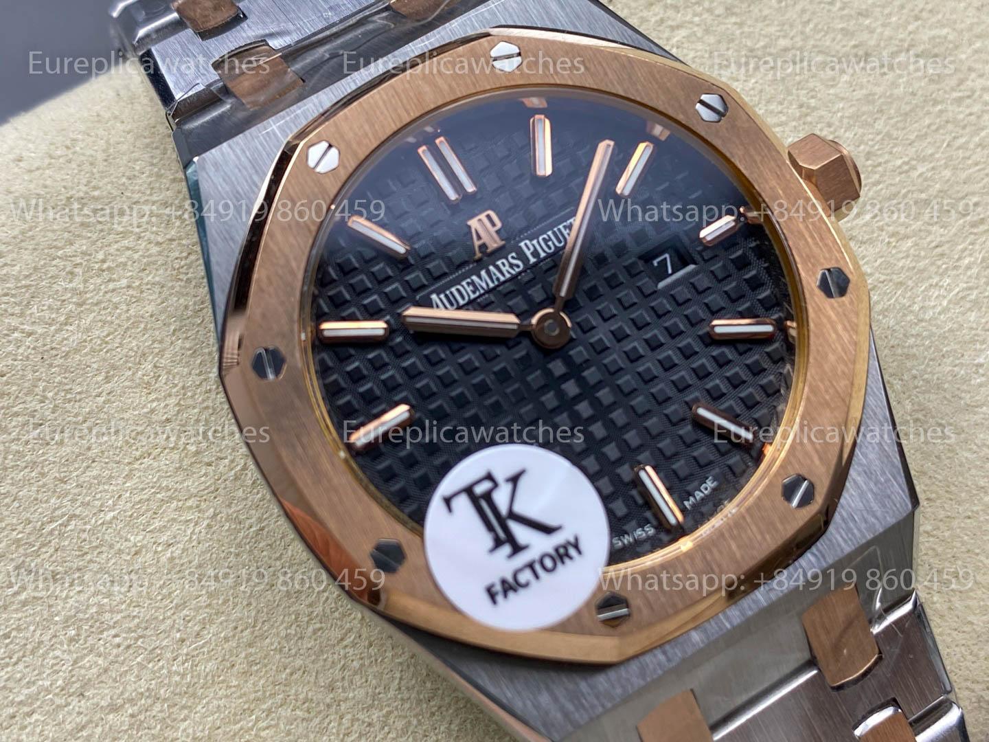 Audemars Piguet Royal Oak Quartz 33mm 67651 Rose gold Black Dial TK Fabbrica versione migliore 1:1