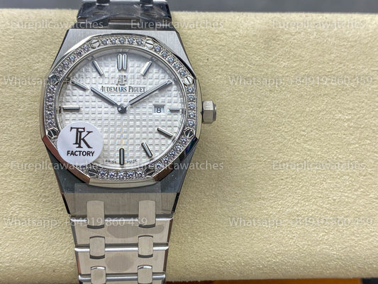 Audemars Piguet Royal Oak Quartz 33mm 67651 White Diamonds Dial TK Fabbrica versione migliore 1:1