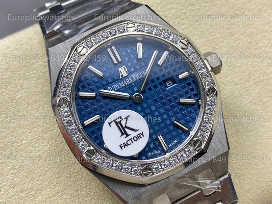 Audemars Piguet Royal Oak Quartz 33mm 67651SR Blue Diamonds Dial TK Fabbrica versione migliore 1:1
