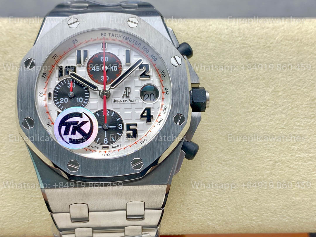 Audemars Piguet Royal Oak Offshore 26400 / 26238 / 26470 Series White Dial TK Fabbrica acciaio inossidabile