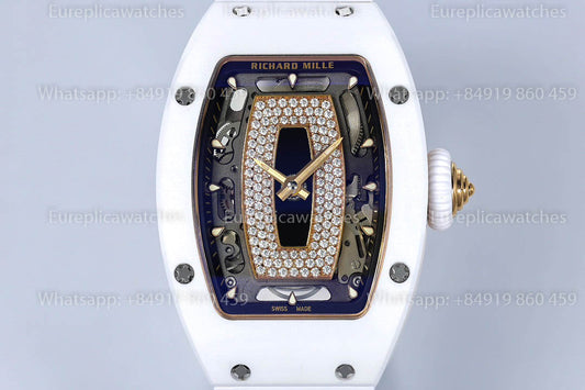 Richard Mille RM 07-01 White Ceramic Black-Lip versione migliore 1:1 ZF Fabbrica