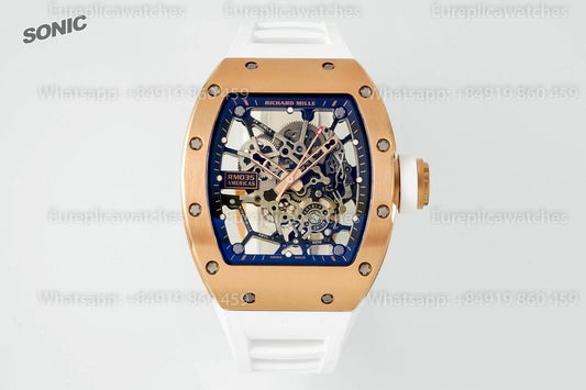 Richard Mille RM035 Americas Gold Toro versione migliore 1:1 Sonic Fabbrica V4 White cinturino