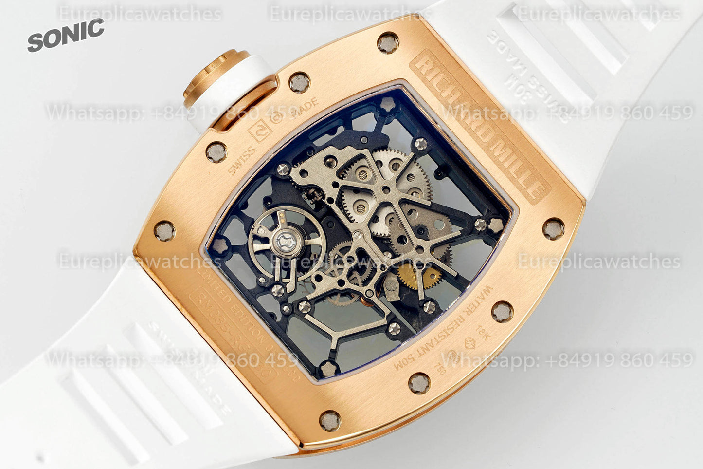 Richard Mille RM035 Americas Gold Toro versione migliore 1:1 Sonic Fabbrica V4 White cinturino