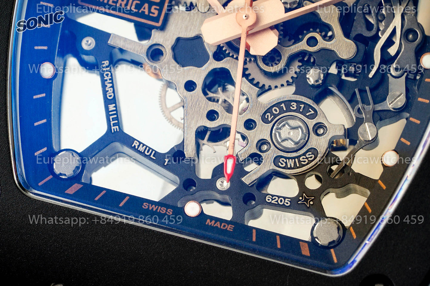 Richard Mille RM035 Americas Black Toro versione migliore 1:1 Sonic Fabbrica V4 White cinturino