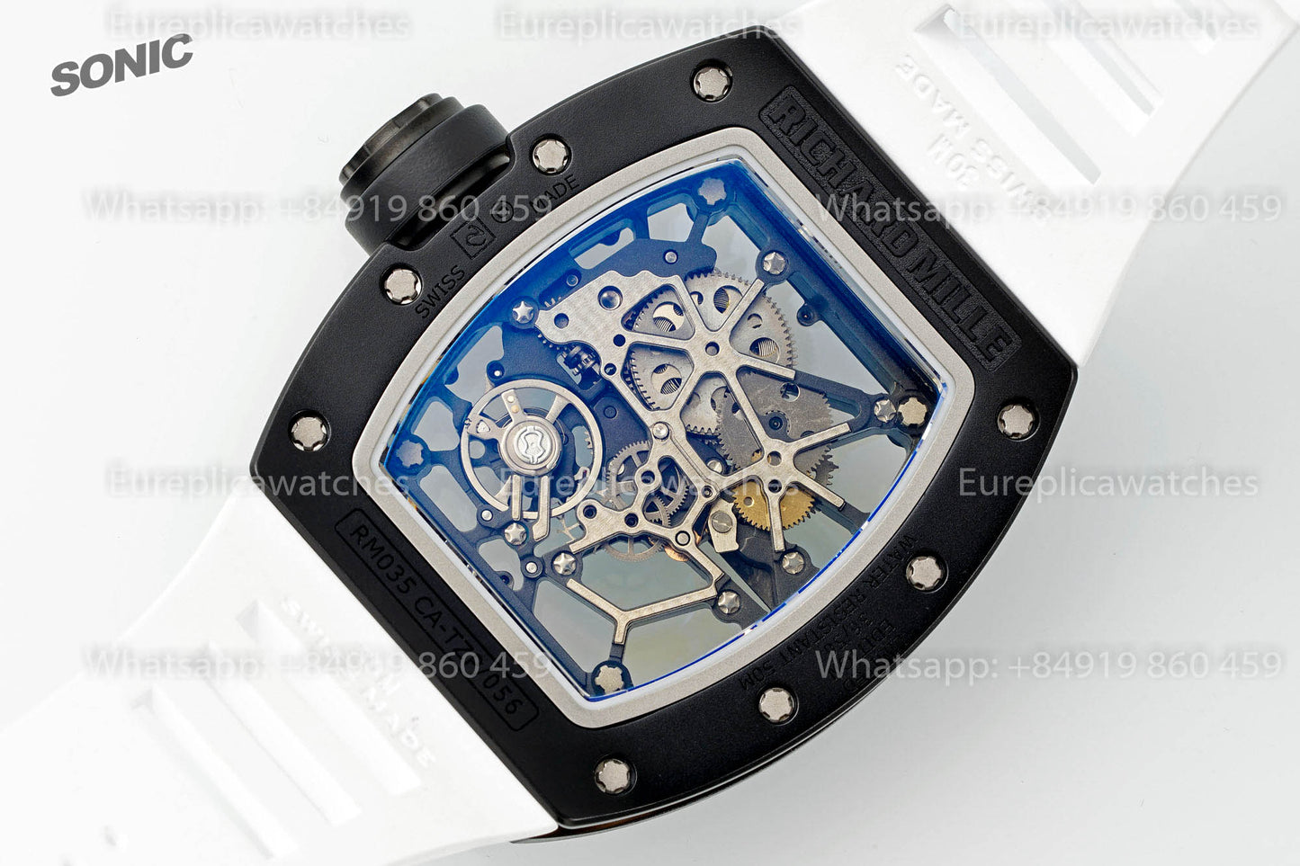 Richard Mille RM035 Americas Black Toro versione migliore 1:1 Sonic Fabbrica V4 White cinturino