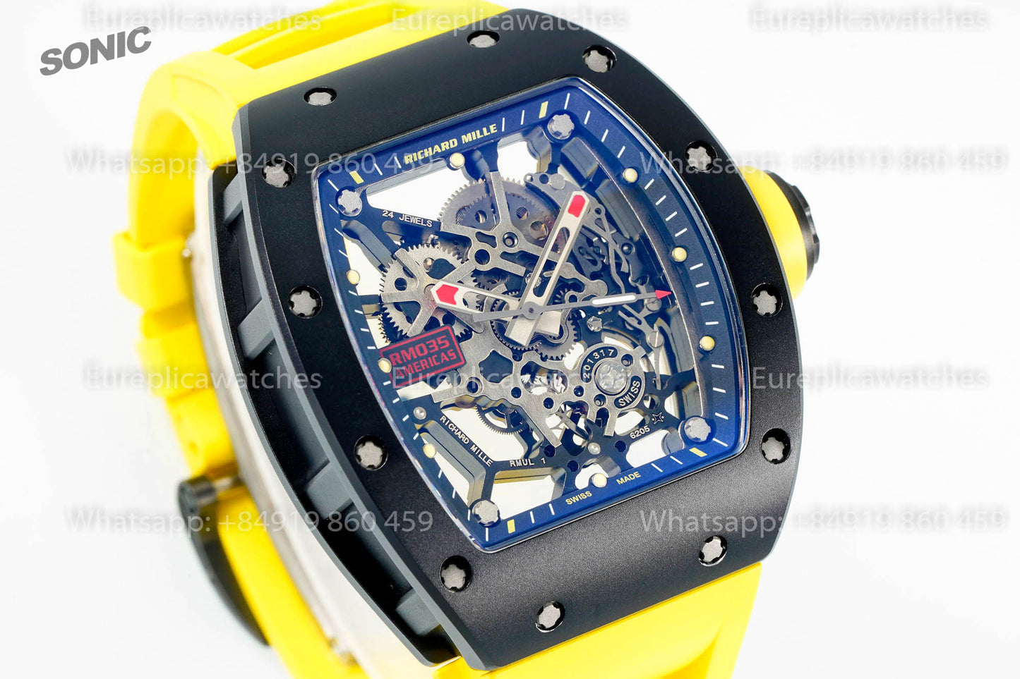 Richard Mille RM035 Rafael Nadal TZP Cerâmica NTPT Carbono versão melhor 1:1 Sonic Fabbrica V4