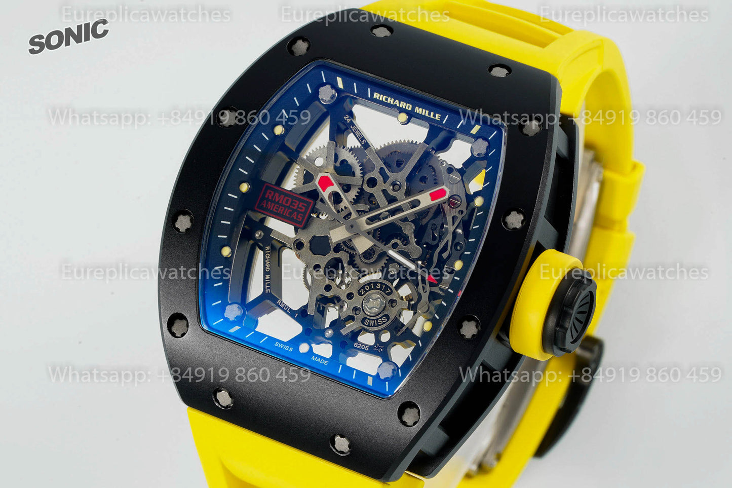 Richard Mille RM035 Rafael Nadal TZP Cerâmica NTPT Carbono versão melhor 1:1 Sonic Fabbrica V4