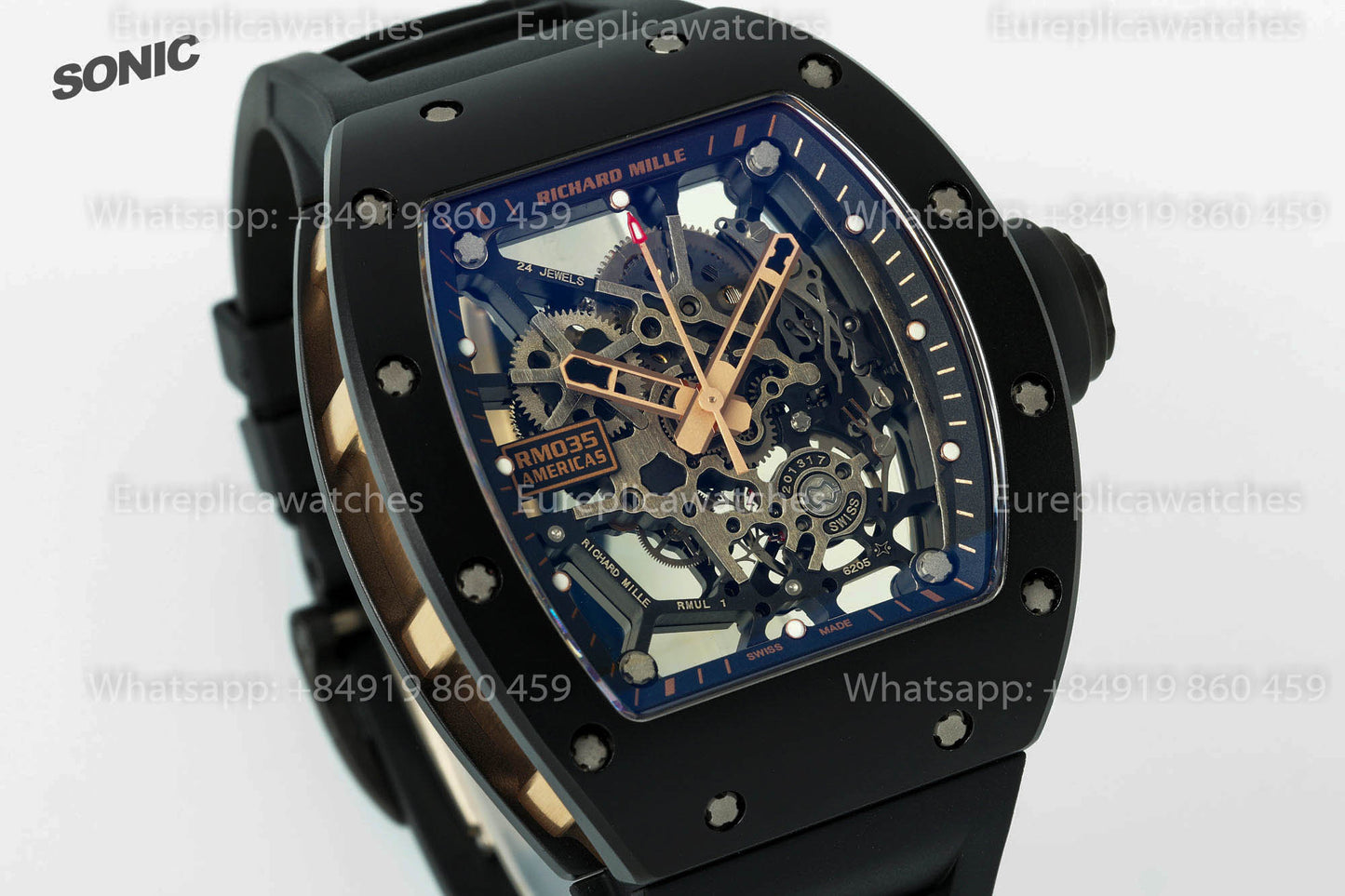 Richard Mille RM 035 RM035 Rose Gold TZP Americas Black Toro versione migliore 1:1 Sonic Fabbrica V4